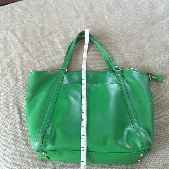 Hobo green zippered leather purse tote bag - Picture 10 of 14